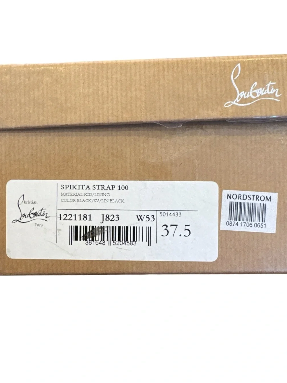 Christian Louboutin Spikita Strap 100 Black Leather Sandals NWT!